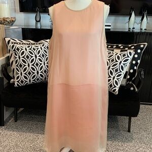 Lafayette 148 New York SILK Tiered Sleeveless Shift Dress w Silk Scarf